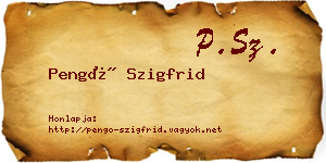 Pengő Szigfrid névjegykártya